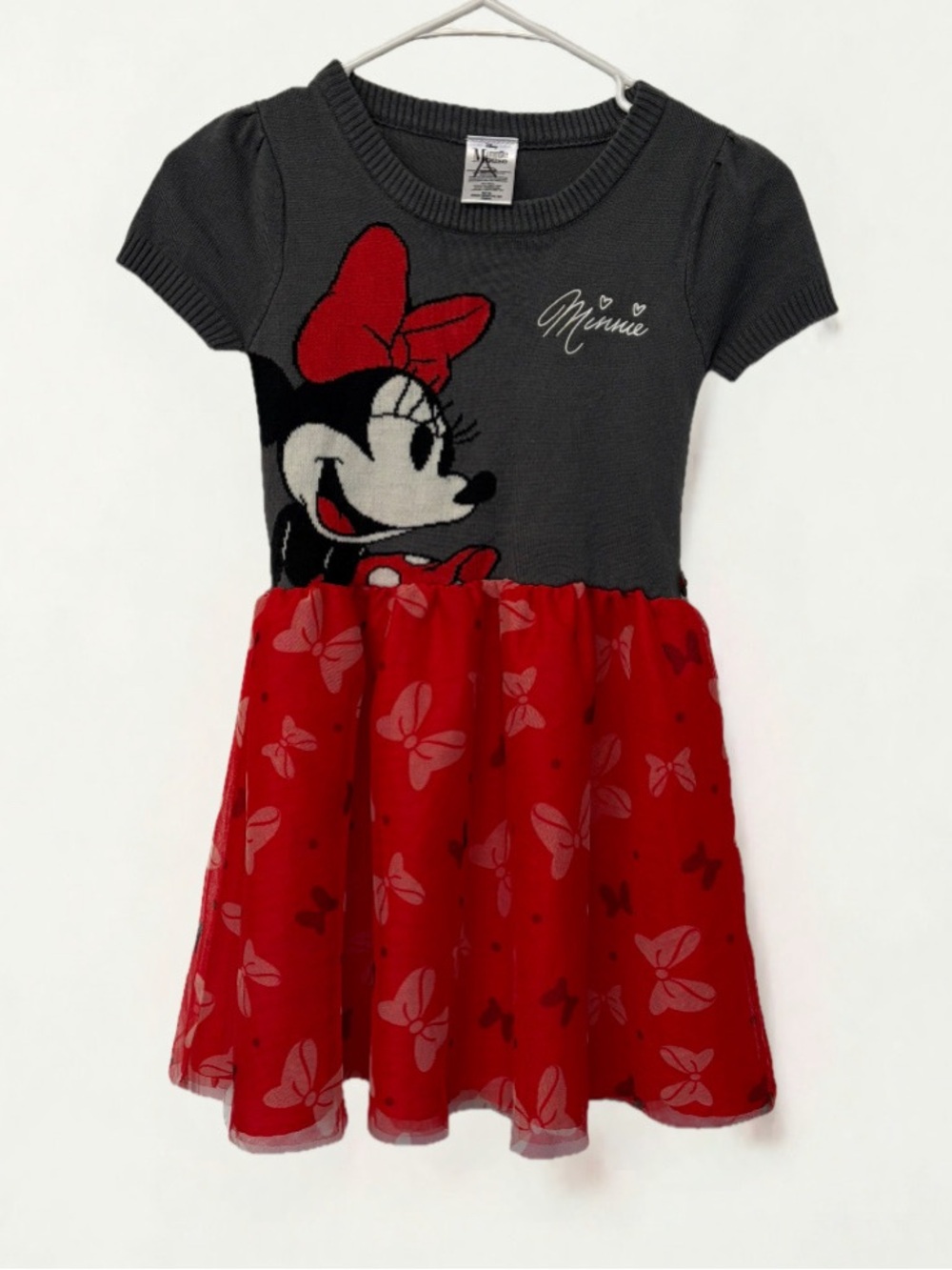 Disney Minnie Mouse Red & Gray Tulle Skirt Dress